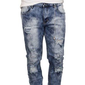 Blue Ripped Designer Denim Jeans